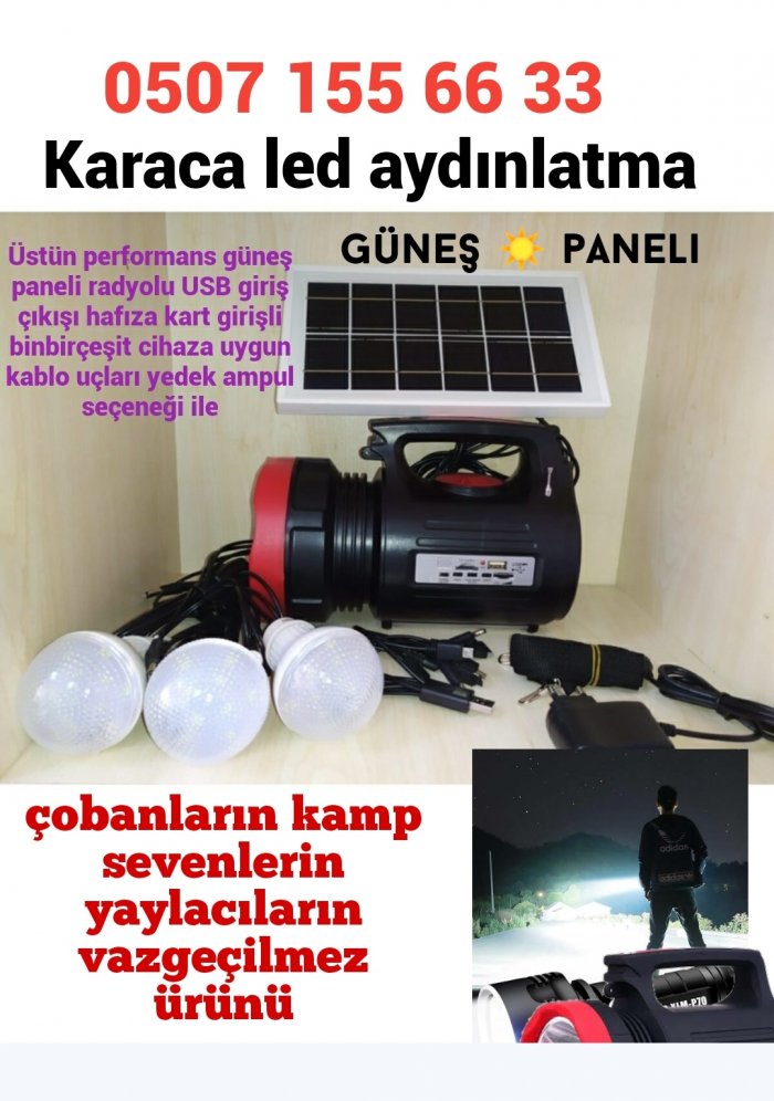 Güneş panelli radyolu USB girişli hafıza kartı girişli uzun menzil kamp Yayla çoban çoban Avcı el fe