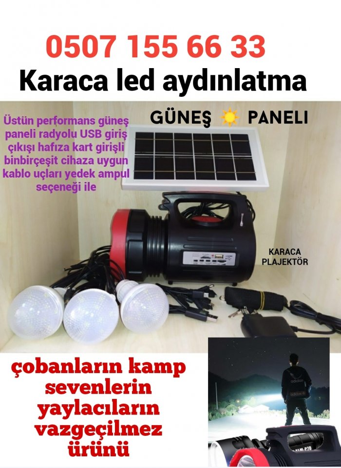 Güneş panelli radyolu USB girişli hafıza kartı girişli uzun menzil kamp Yayla çoban çoban Avcı el fe